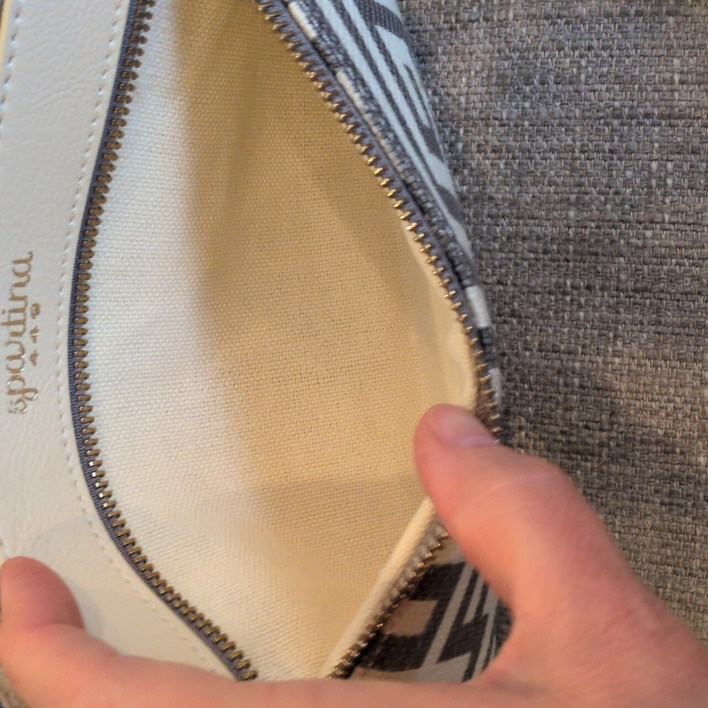 Spartina 449 De Renne East West Hipster Cream and Gray Crossbody Bag - Picture 11 of 14
